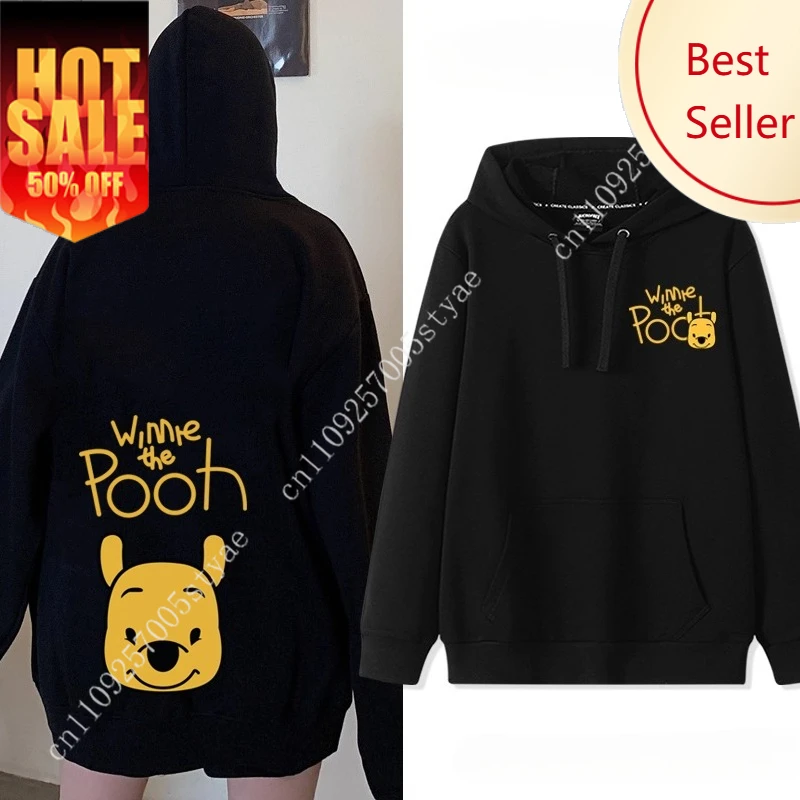 

Disney Winnie The Pooh Hooded Sweater Female Tide Loose Student Girlfriend Outfit Sister Jacket Outfit Fall College Style Wear