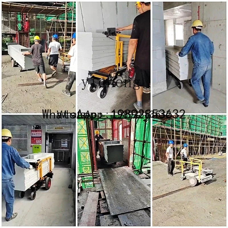 A1  construction site ALC partition board electric pallet truck bearing 2 tons four-roller dump pull pallet truck folding pallet