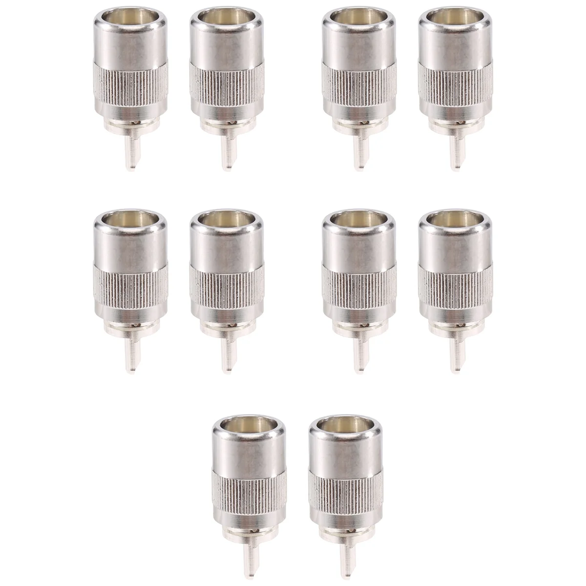 ABGQ 10pcs Connector UHF male PL259 plug solder RG8 RG213 LMR400 7D-FB cable silver