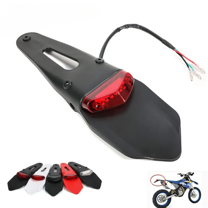 

12V LED Taillight Brake Motorcycle Rear Fender Tail Light Dirt Bike Stop License Plate Lamp For Trail Supermoto Motocross Enduro