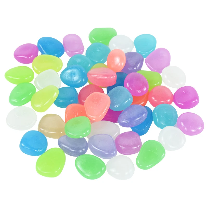 25/50PCS Luminous Stone Garden Fish Tank Landscape Glow-in-the-dark Stone Decoration Artificial Fluorescent Color Goose Stone
