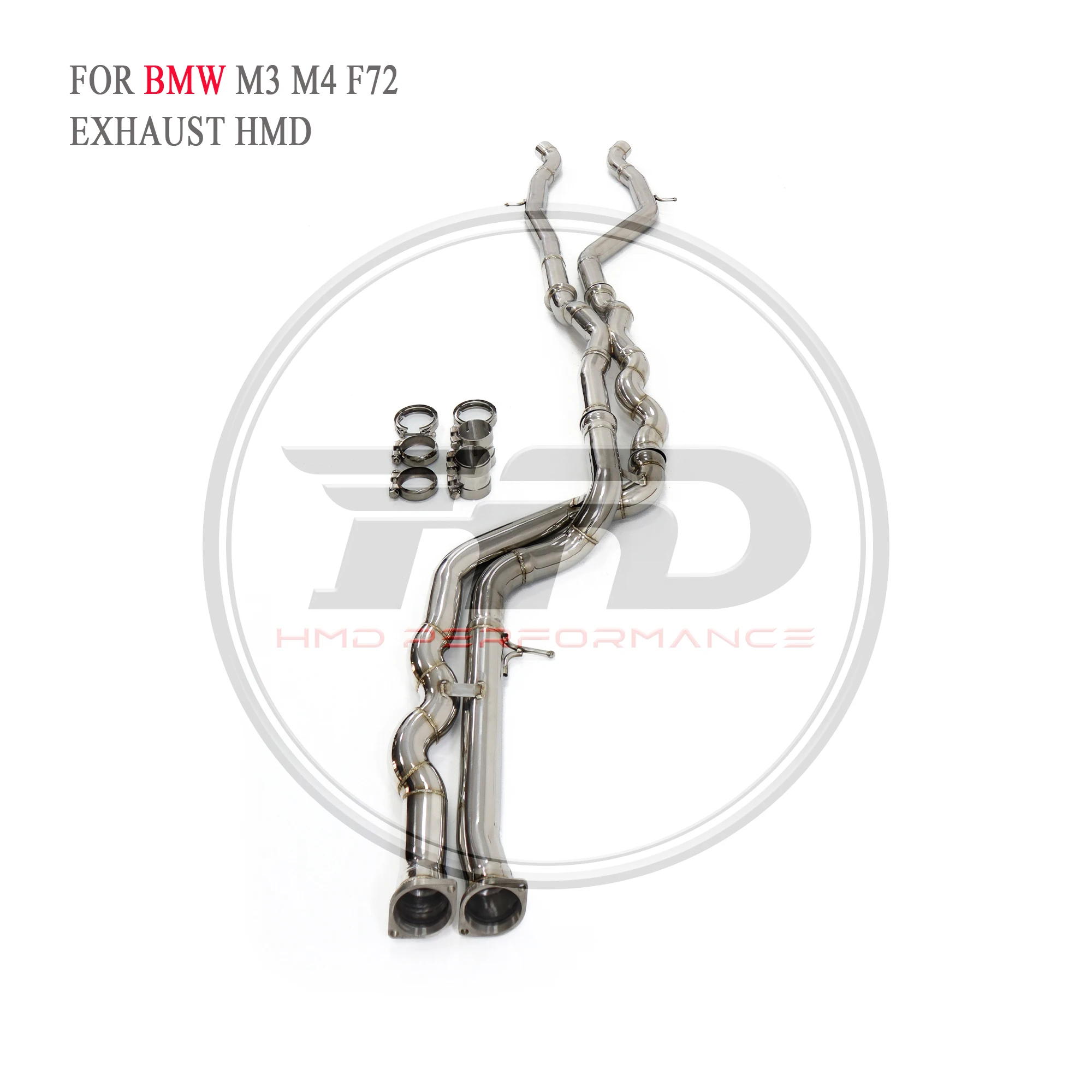 

HMD Stainless Steel Exhaust For BMW M3 M4 Exhaust F80 F82 F83 S55 Exhaust Equal Length Midpipe With Resonator Twisted Design