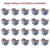 DC12V 1000pcs 12mm WS2811 2811 IC RGB Led Module String Waterproof Digital Full Color LED Pixel Light for KTV Dance Machine