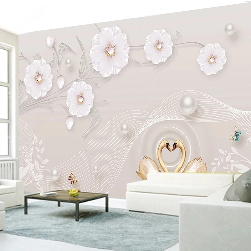 3D Relief Pioen Sieraden Bloemen Foto Behang Muurschildering Woonkamer Slaapkamer TV Bank Achtergrond Muur Woondecoratie 3D Wanddoek