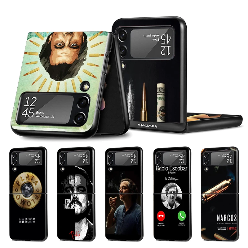 Narcos TV Series Pablo Escobar Z Flip 4 Z Flip 4 Phnoe Case For Samsung Z Flip 3 5 5G Black Hard Shell Galaxy ZFlip3 ZFlip4 ZFli