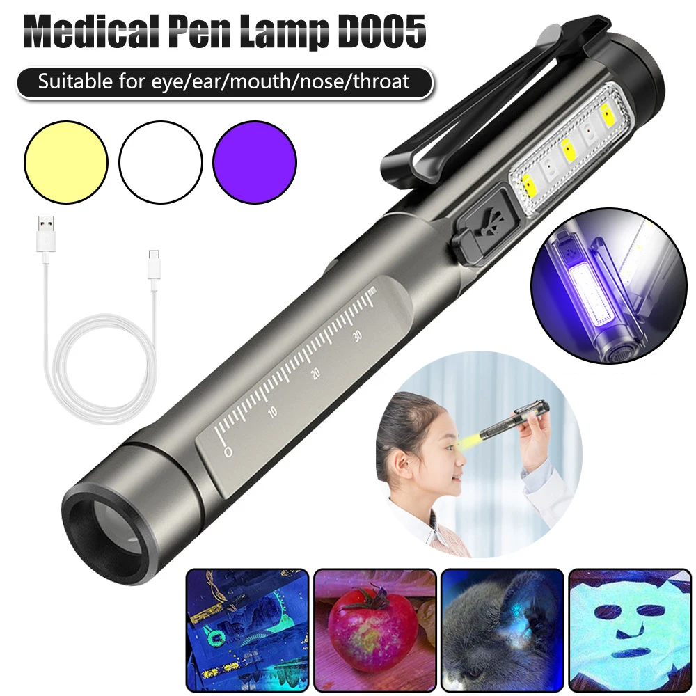 

E2 Emergency Medical Pen Light edc First Aid Work Inspection Flashlight Professional Doctor Nurse Diagnosis Pen Clip Torch Lamp