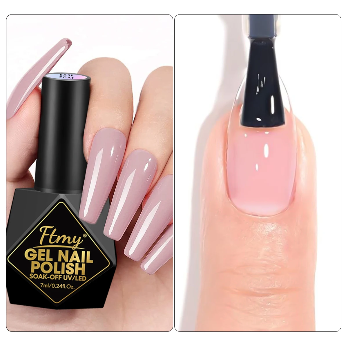 7ML Glossy & Matte No Wipe Top Coat, UV/LED Soak Off Kit, Unscented, Lead-Free, for Adult DIY Salon Manicure