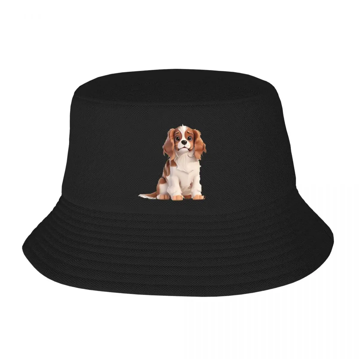 Animated Cavalier King In 3D Style -Charles Spaniel Bucket Hats Panama Hat Children Bob Hats Fisherman Hats Fishing Unisex Caps