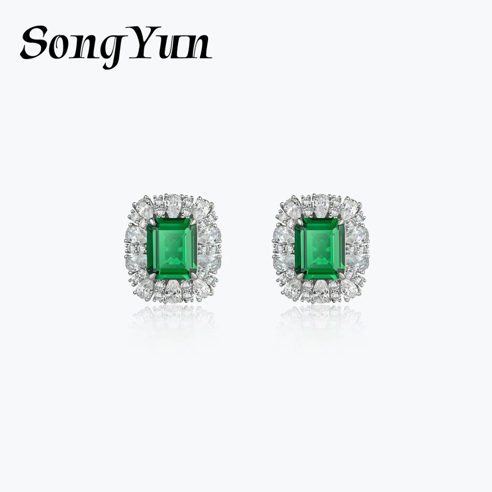 

SongYun Jewelry 925 Sterling Silver Earring HCD Gemstones Fine HCD Diamond Romantic 925 Sterling Silver Stud Accessories