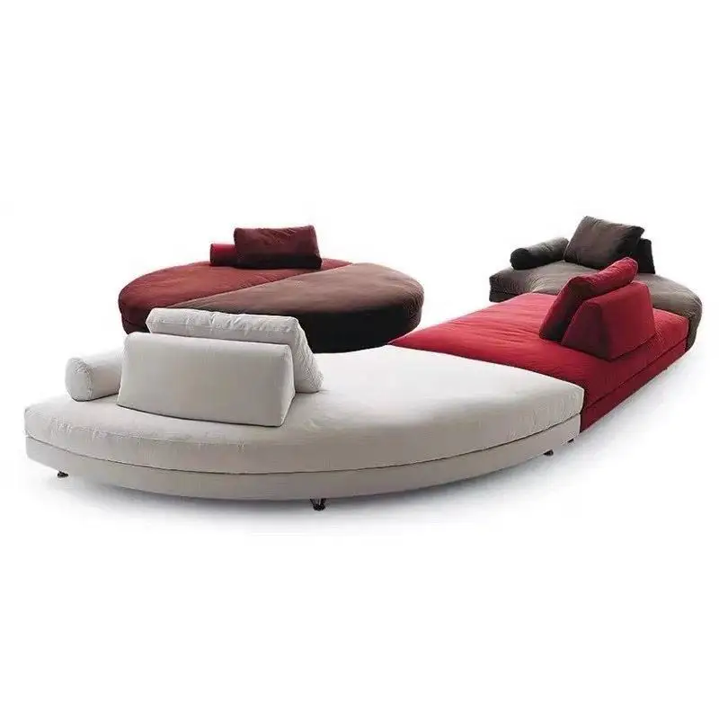 Italian minimalist, fabric semicircular sofa, living room creativity, hotel lobby, clubhouse lounge area