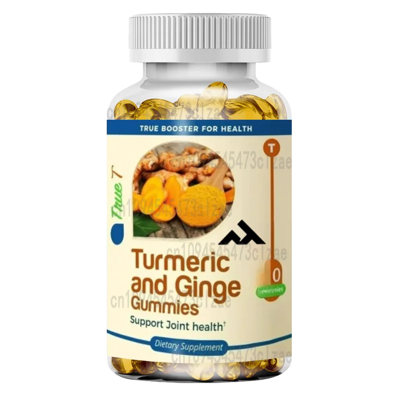 

Turmeric and Ginger Flavored Gummies Supplement, Organic Curcumin, 95% Curcumin Compounds, 5% Gingerol Root, 60 Gummies