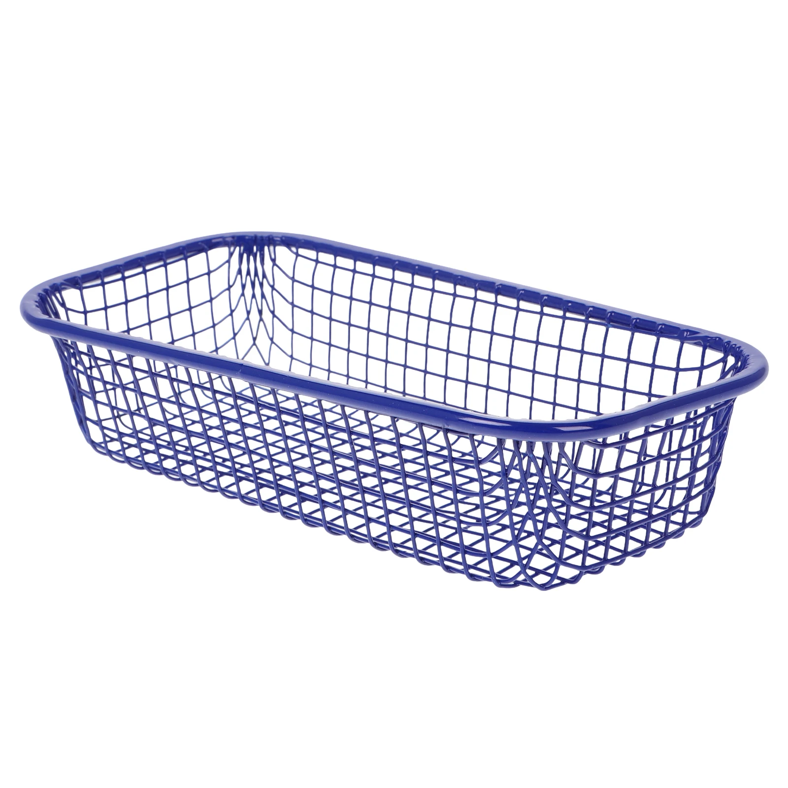 

1pcs Wire Storage Basket Iron Mesh Organizer Countertop Tray Multi-Use Silverware Holder Kitchen Bathroom Living Room
