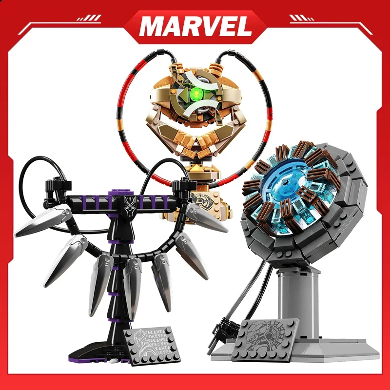 Marvel Iron Man Reactor Peripheral Building Block Model  MK2 chest lamp MK1 alloy ark Reactor Bricks The Avengers Toy Gifts Set