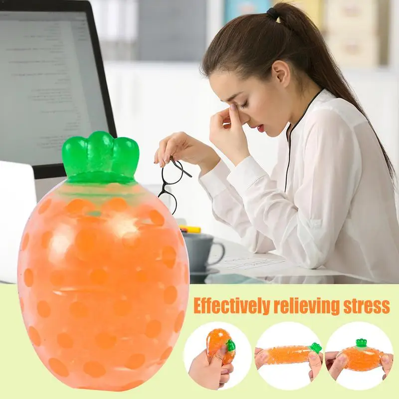 Stress Balls For Kids Carrot Shape Pinch Sensory Toy Music Party Favors Children Kids Antistress Squeeze Toys For Girls Boys Kid