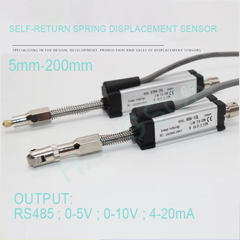 Self-rebound KTR RS485 Linear Potentiometer Ruler 25mm Automatic Reset Electronic Sensor Miniature Spring Displacement Sensor