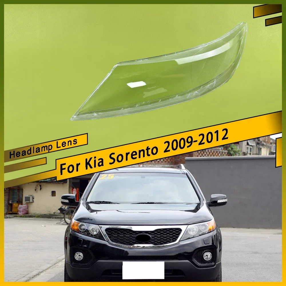 

For Kia Sorento 2009 - 2012 Car Replacement Headlamp Caps Glass Headlight Cover Auto Transparent Lampshade Case Lamp Lens Shell
