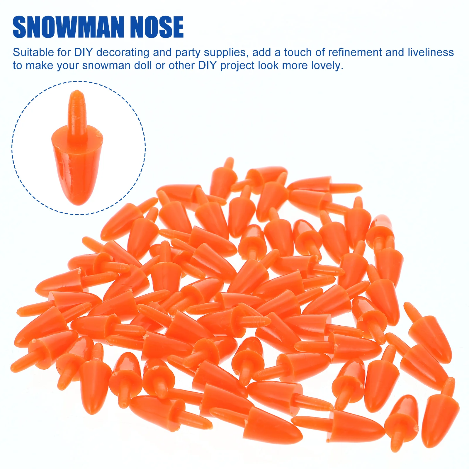 200 Pcs Snow Toy Snowman Nose Outdoor Christmas Decorations Holiday Making Plastic