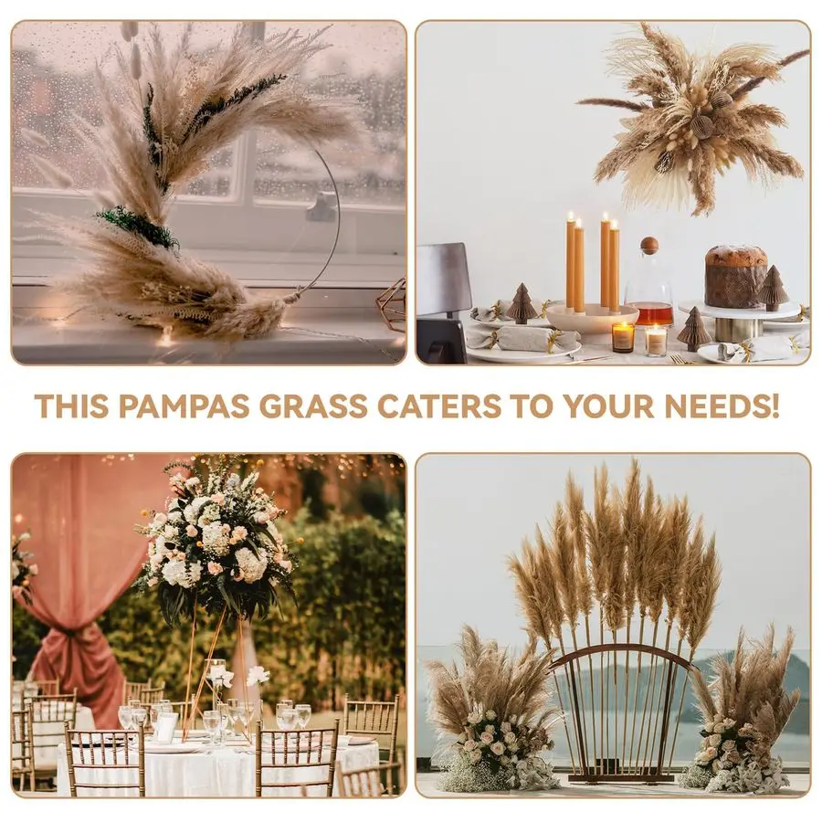Natural Dried Pampas Grass Decor, 9 Types Dried Flowers for Vase Boho Decor for Living Room, Wedding, Party,Centerpiece Table, H