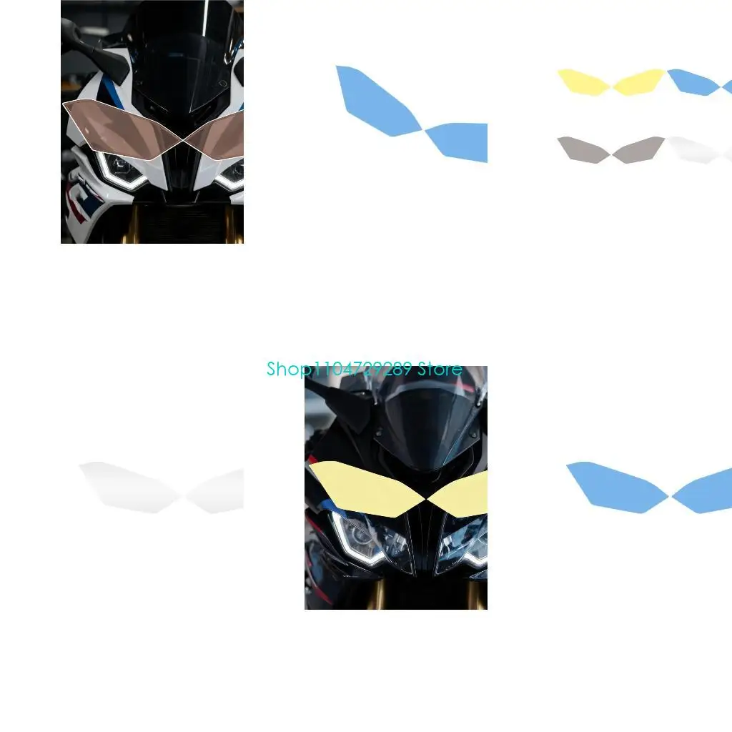 D8KE Motorcycle Headlight Cover Sticker Pair for S1000RR in PVC Set