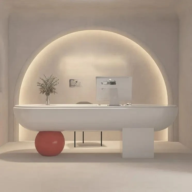 

Company paint, reception desk beauty salon, consultation checkout page fashion welcome desk customization