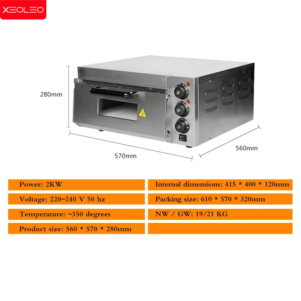 เครื่องทําน้ําผลไม้XEOLEO 13 'เตาอบพิซซ่าไฟฟ้า 2000Wเครื่องปิ้งขนมปังBakerเตาอบSingle Layerขยายเครื่องเบเกอรี่เตาอบไฟฟ้าครัวไมโครเวฟ