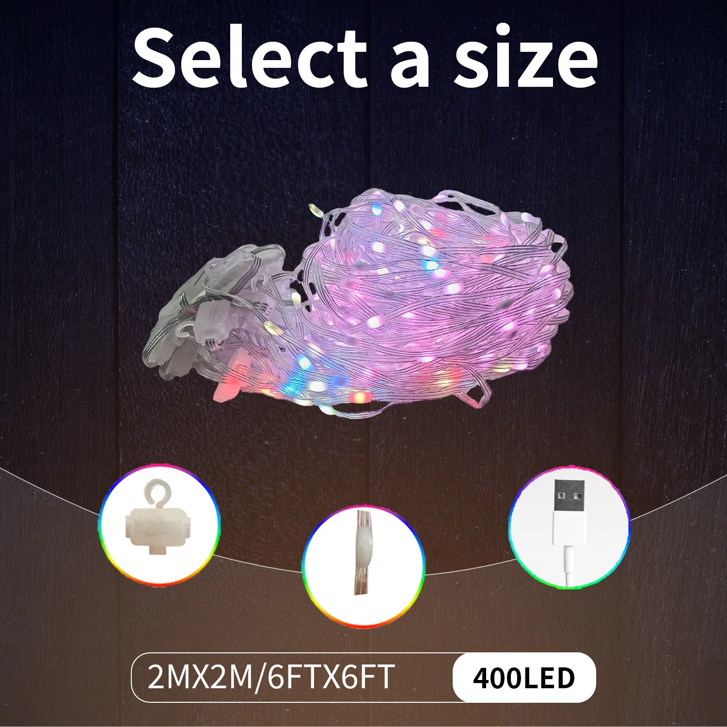 Smart Curtain Lights,400LED,APP Control, DIY Pattern Music,Warm Gift,Wedding Family Party Decor.