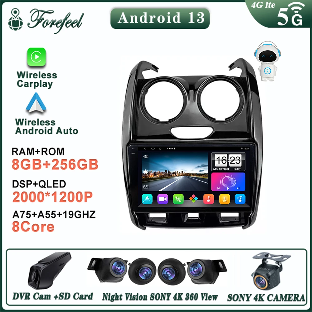 

Android 13 For Renault Duster 2015 2016 2017 2018 2019 2020 Lada Largus 2021 Navigation GPS Auto radio No 2din DVD Dash Cam HDR