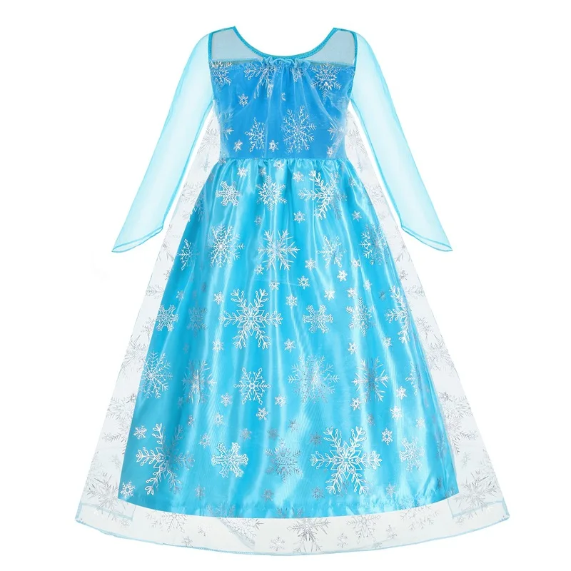 فساتين أميرات ديزني إلسا بأكمام طويلة فستان بناتي للأطفال أزياء ملكة الثلج المجمدة كرنفال فساتين حفلات أعياد الميلاد