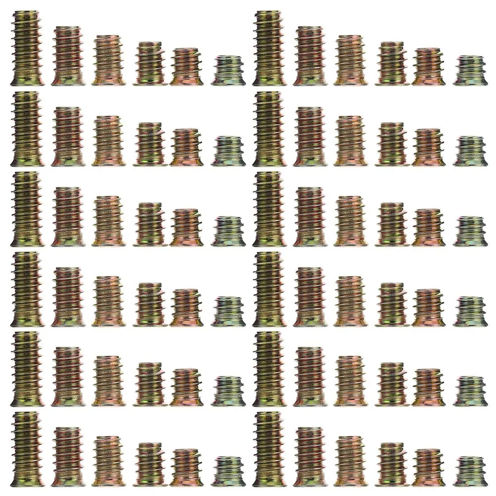 

105Pcs Wood Furniture Socket Nuts High Hardness Rustproof Screw-in Hex Drive Head Embedded Nuts for Pine Plywood Mdf Indoor