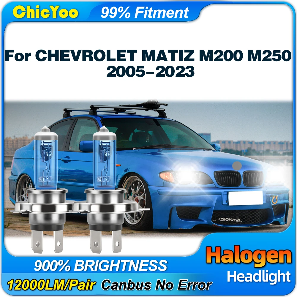Halogen Headlight 12000LM +900% Bright Auto Headlamps 12V 6000K For CHEVROLET MATIZ M200 M250 2005-2018 2019 2020 2021 2022 2023