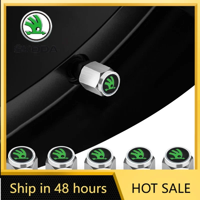 

For Skoda Premium Car Tire Valve Cover Wheel Protection Dust Caps For Skoda VRS VII Rapid Fabia Octavia A2 A5 2 Superb Kodiaq Ac