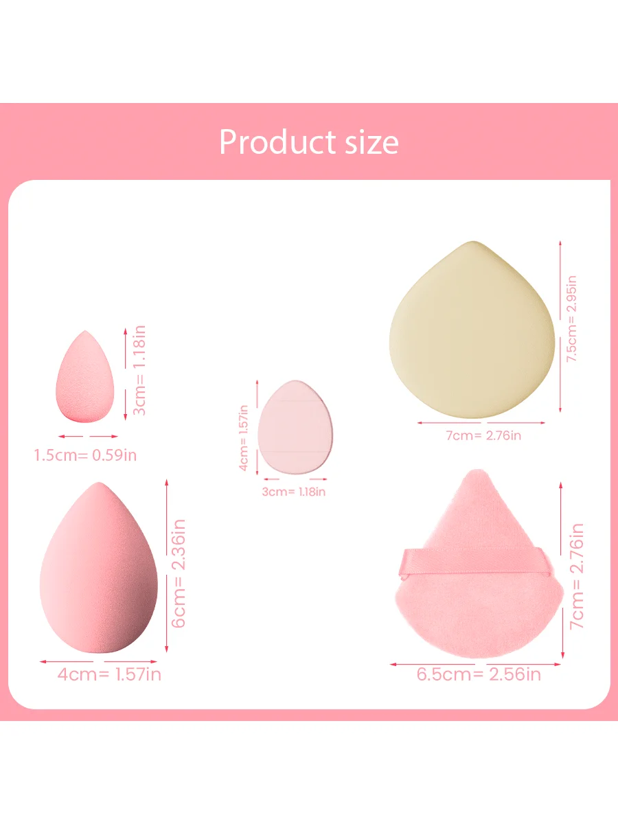 16Pcs Pink Makeup Sponge And Makeup Puff Set Suitable For Face Cream And Powder Concealer Powder Makeup Machine