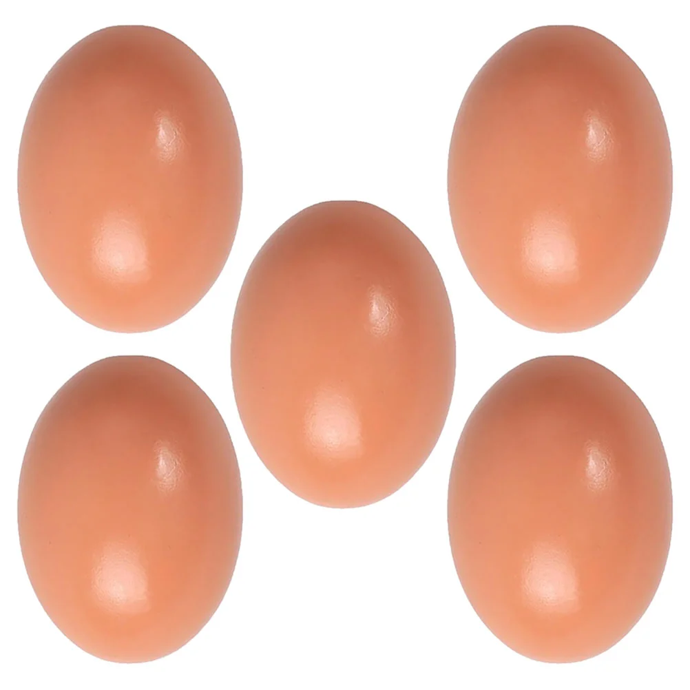 

5 Pcs Imitation Fake Eggs Wooden for Crafts Decorations Small DIY Artificial Chicken Nests