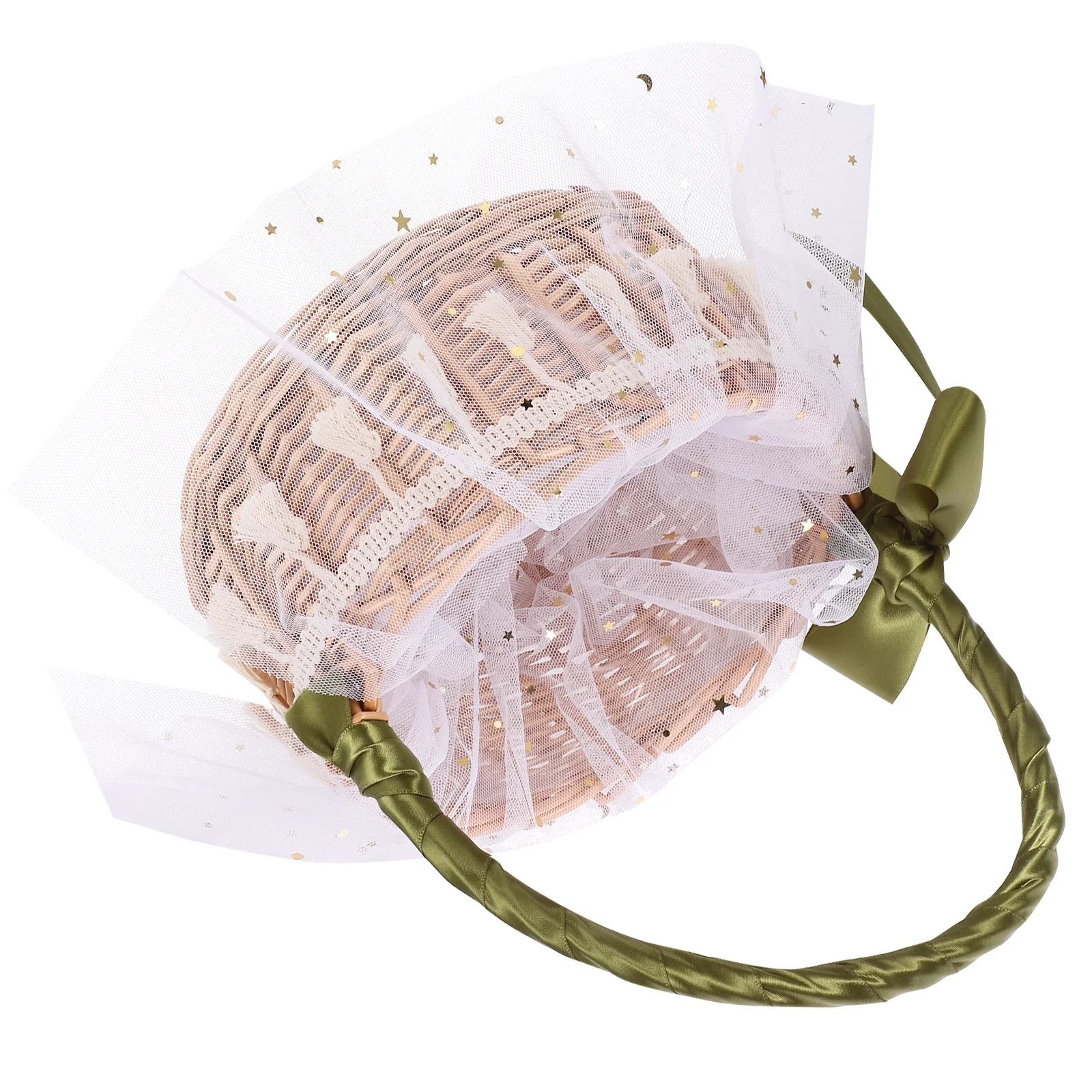 

Natural Wicker Storage Basket with Handle Handcrafted Flower Gift Basket for Home Decor Organizing Small Items