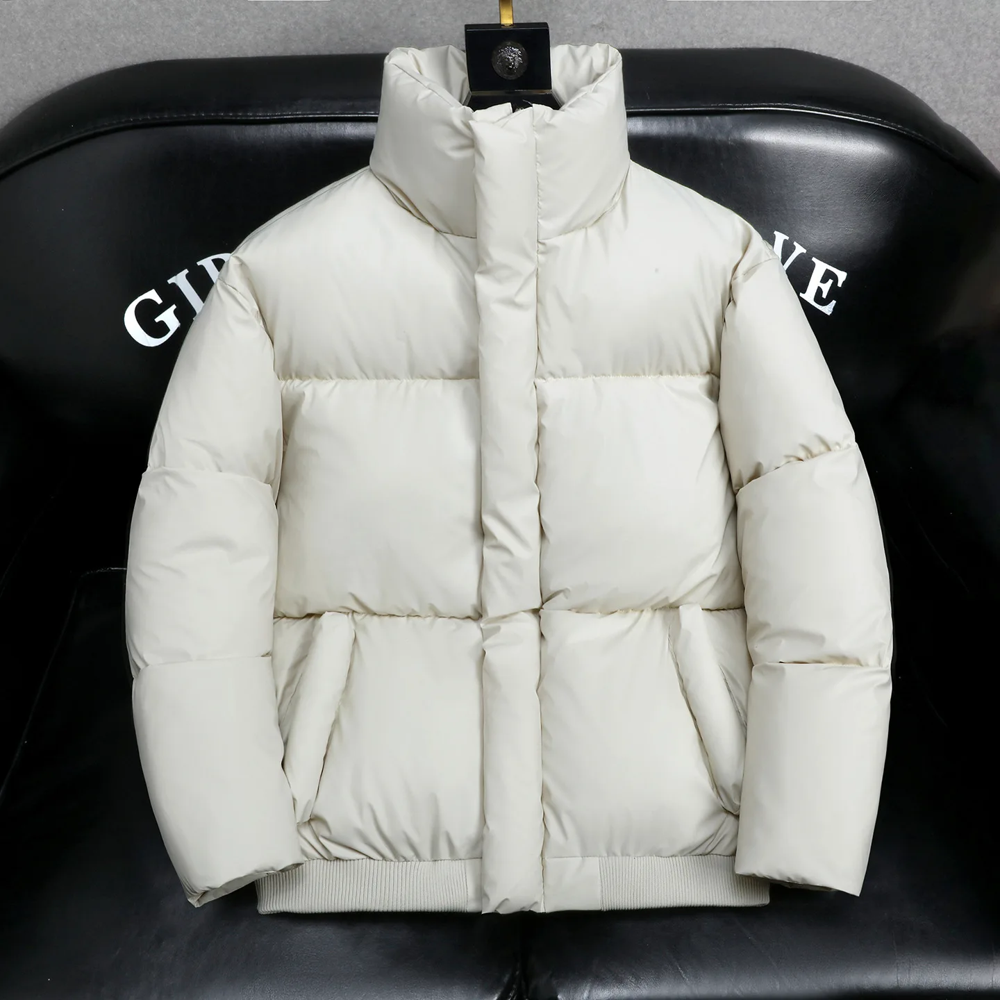 2025 Men Winter PU Leather Cotton Jacket Trendy Thicken Warm Coat Fluffy Parkas Vintage Tops Men's Clothing Stand Collar Jacket