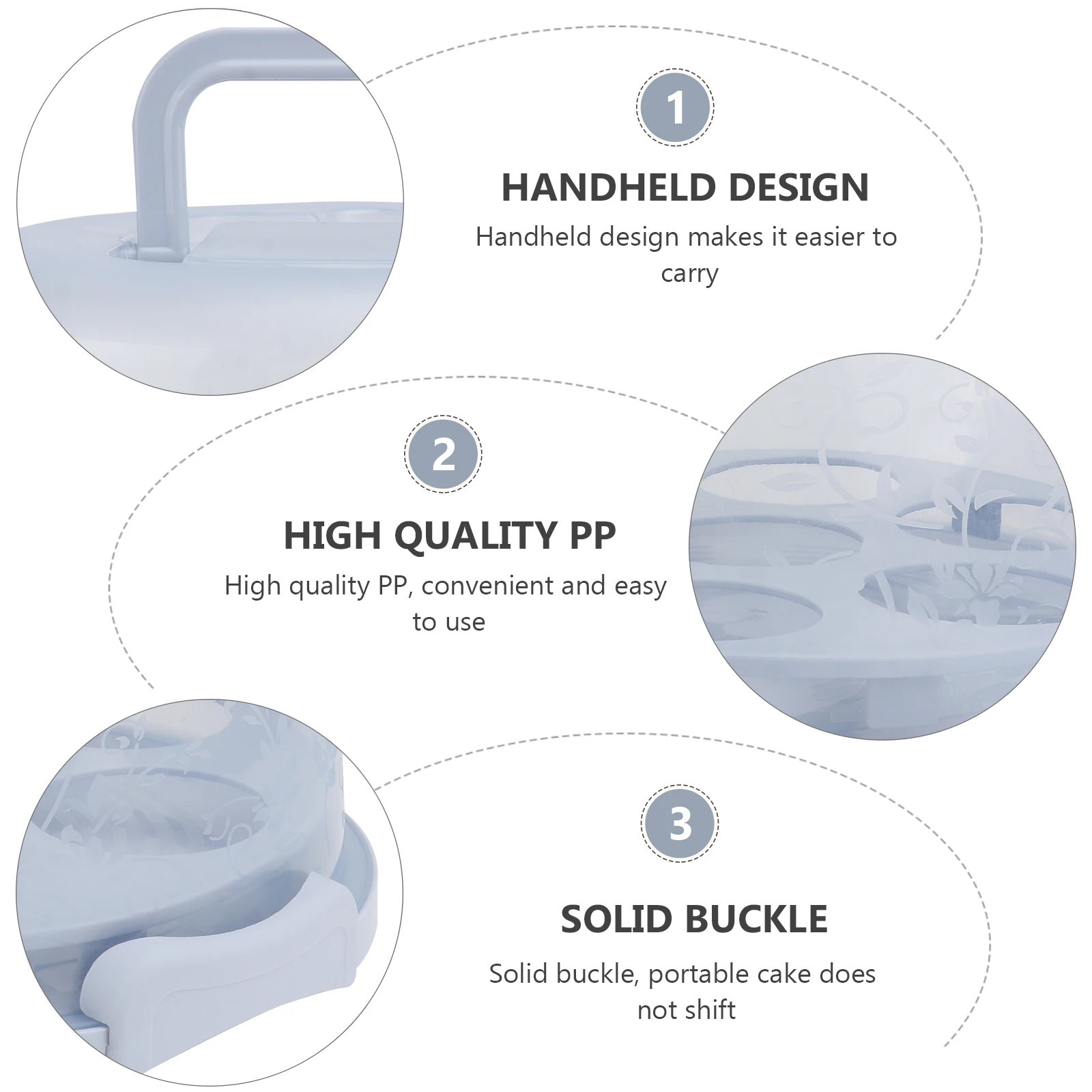 

1pc Portable Cake Box for Cupcakes Lightweight Food Container Storage Lid Blue Gift Packaging