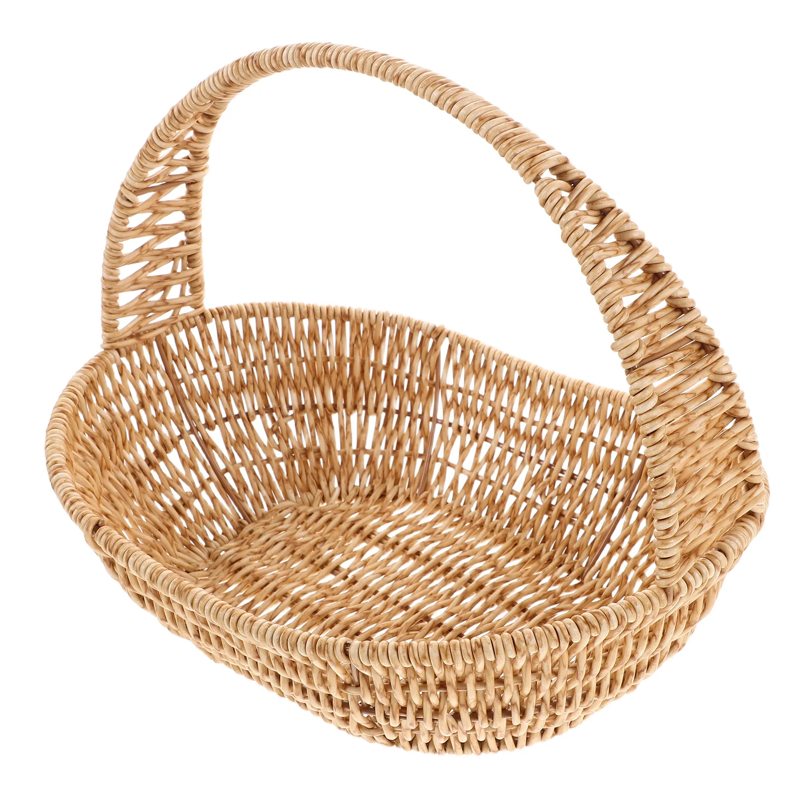 

Imitation Rattan Flower Basket Portable Hand Woven Storage Container for Wedding Party Favor Table Centerpiece Sundries Garden