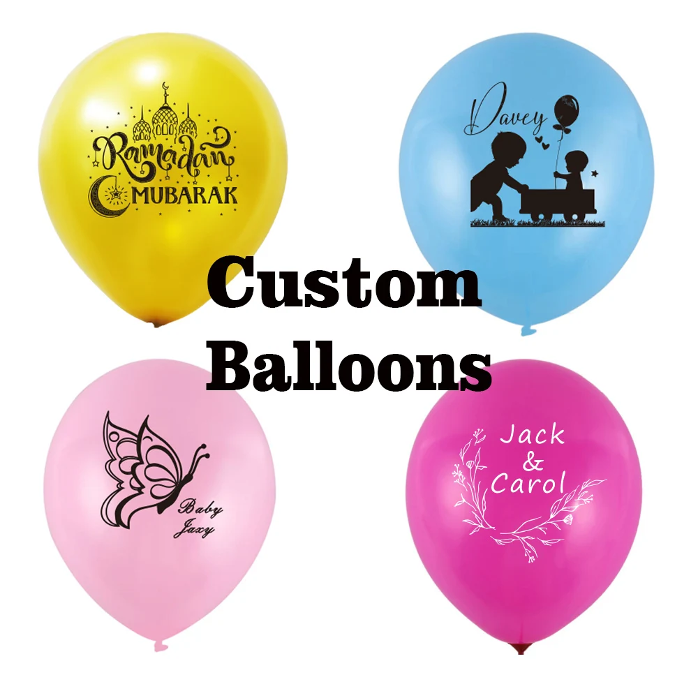 Custom Ballonnen Afdrukken Uw Eigen Gepersonaliseerde Logo Naam Sticker Reclame Verjaardagsfeestje Folie Ballons Voor Aangepaste