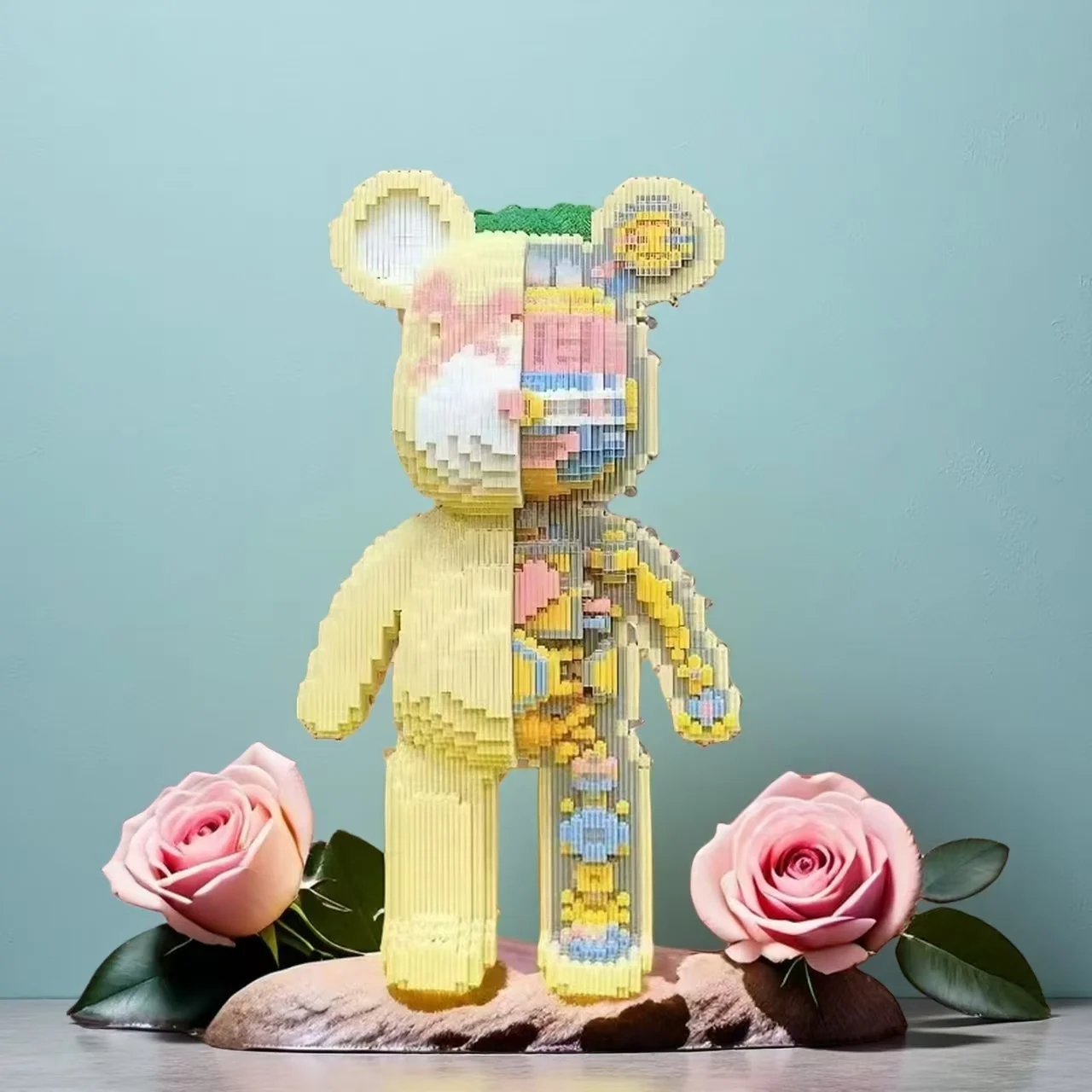 ตัวต่อหมีกลไก 3 มิติ 5846 ชิ้น ของตกแต่งบล็อกตัวต่อ ของตกแต่งสร้างสรรค์และของตกแต่งห้อง เหมาะสำหรับวันเกิด/วันฮาโลวีน/วันวาเลนไทน์