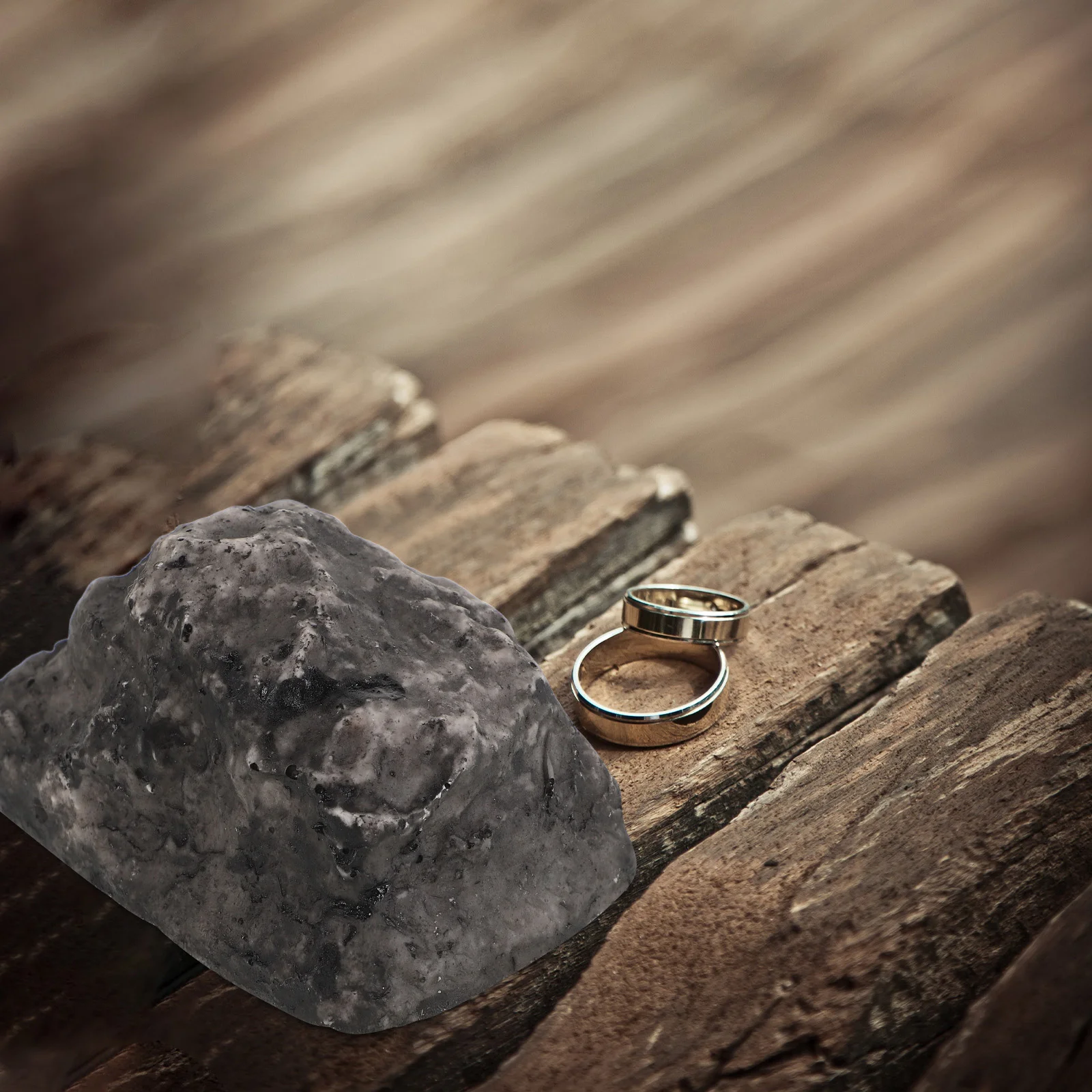 Caja de llaves de resina tipo piedra, estuche de almacenamiento oculto, colgador de llaves de piedra Artificial (cubierta de piedra + tapón)