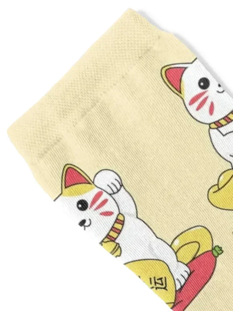 Kawaii Maneki Neko Socks Men's Thermal man winter hockey Boy Child Socks Women's