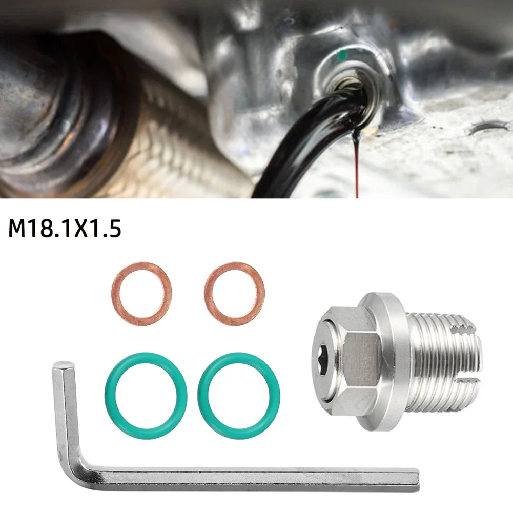 

1Set M18.1-1.5X15mm Oversize Piggyback Oil Drain Plug Self Tapping Oil Kit Universal Vehicle Oil Drain Plug Easy Installation