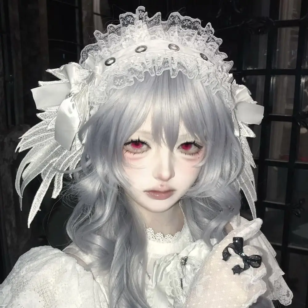 

Creative Sweet Lolita Lace Headband Ribbon Bow Kawaii Ruffled Hairband Jk Hair Accessories Anime Maid Cosplay Headdress Girls