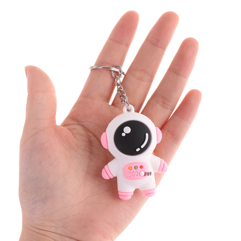 Cute Space Astronaut Rocket Planet KeyChain Spaceman Universe Metal Key Ring