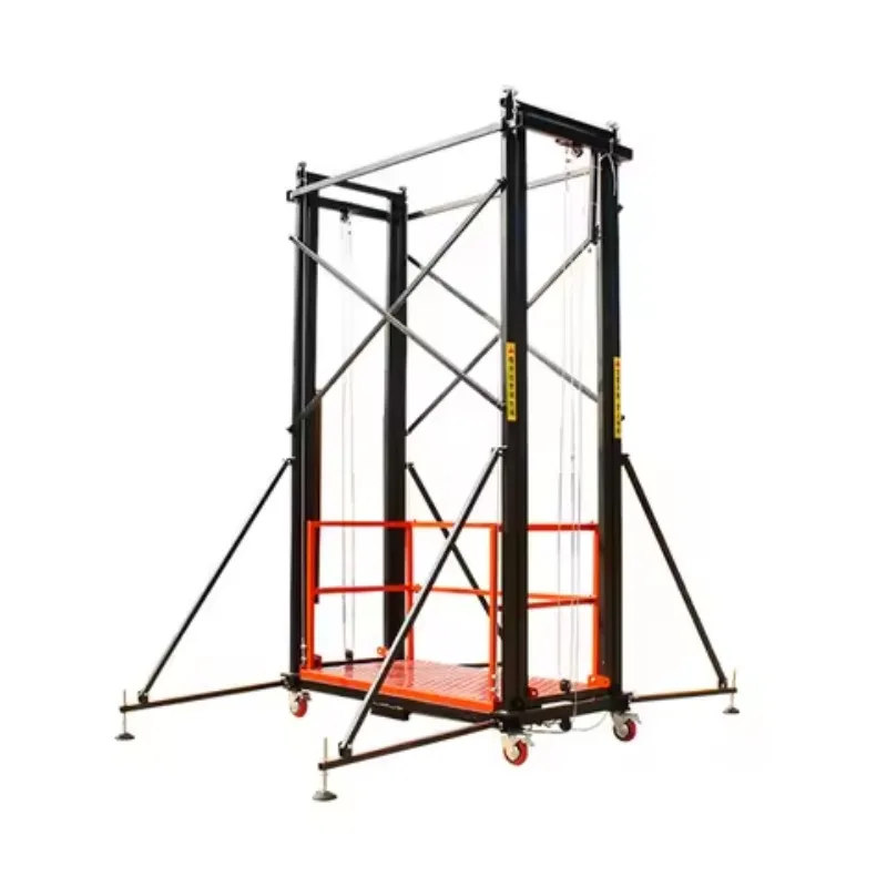 Ascenseur d'échafaudage Mobile électrique, capacité de 500KG, hauteur 6M 12M, avec plate-forme pliante télécommandée pour les travaux de Construction