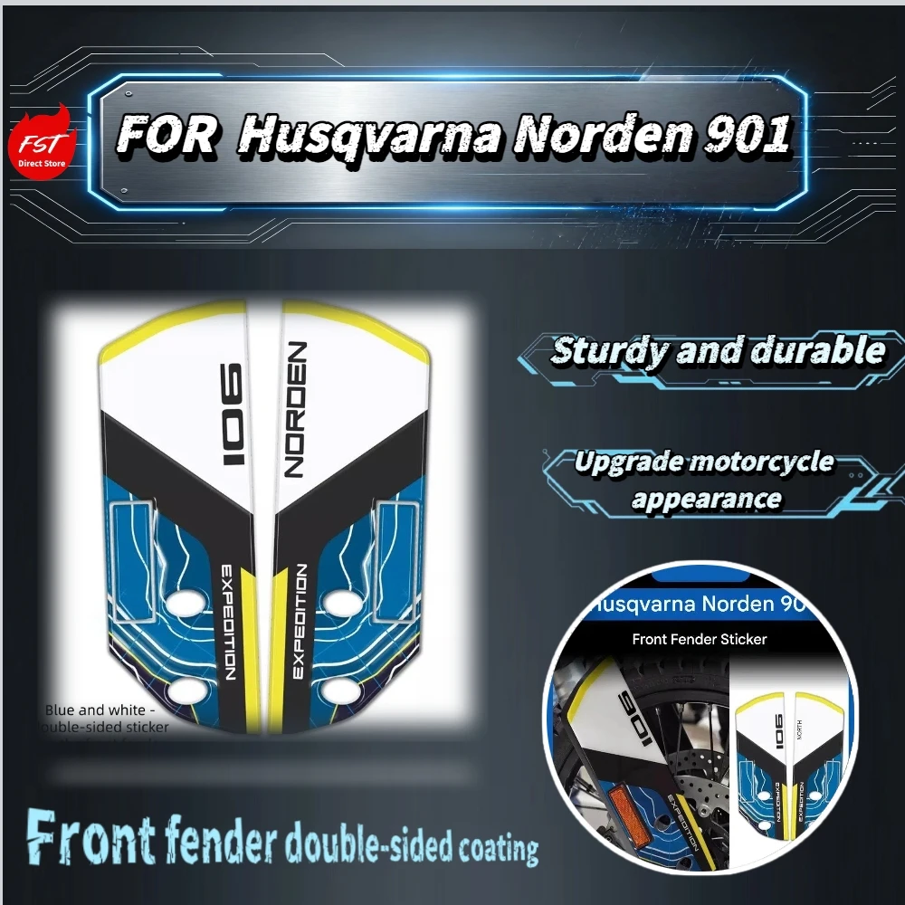 For Husqvarna Norden 901 Patterned Dual Fender Stickers Decorate Front End While Adding Durable Anti-Collision Protection