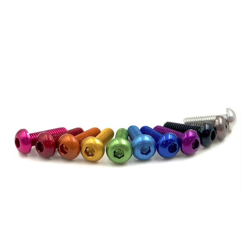 10pcs LPTLS Aluminum Screw M3*5/6/8/10/12/14/16/20/25 Colourful Aluminum 7075 Button Round Socket Head Allen Machine Screws