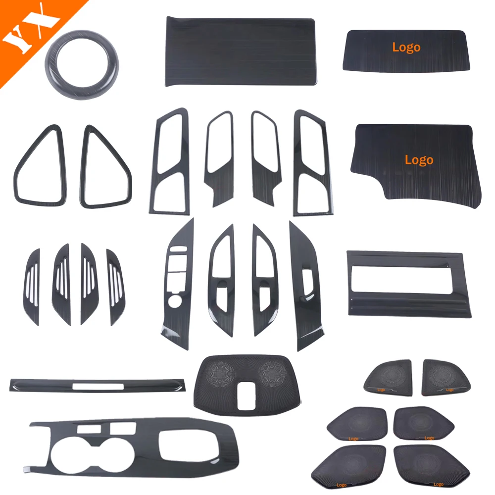 

2020-2024 For Peugeot 2008 Stainless Black Car Window Lift，Door Speaker，Gear Shift Panel，Central Air Vent，Inner Handle，Storage