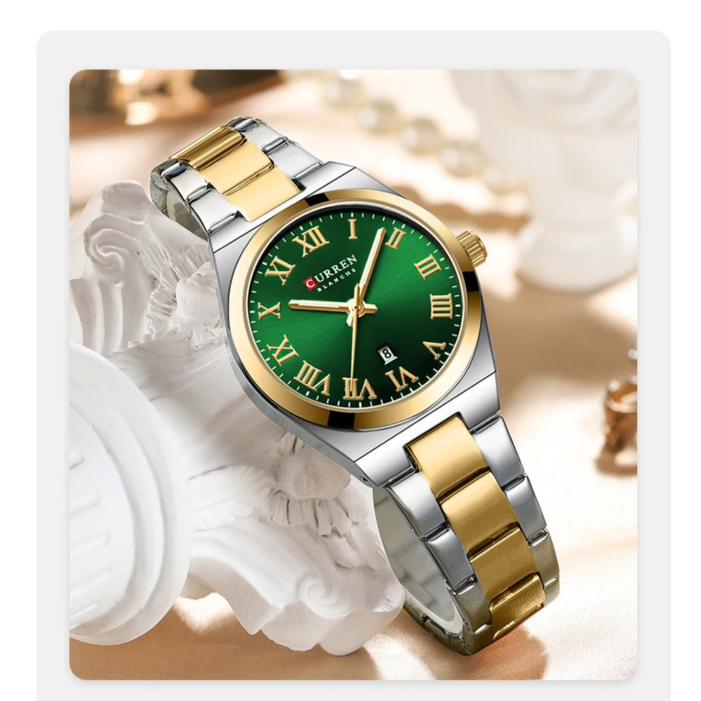 Curren 9095 Fashion Luxury Women's Watch Calendar Waterproof Steel Strip Watches for Women Relojes Para Damas Relogio Feminino