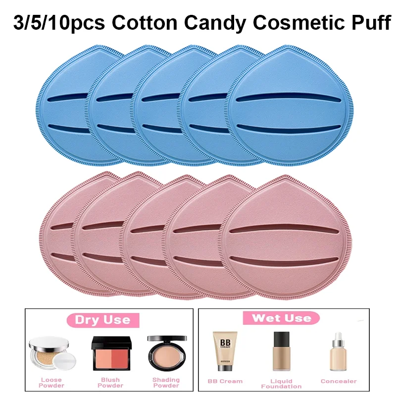 3/5/10 szt. Miękkie gąbeczki do makijażu w kształcie kropli wody, do stosowania na sucho i na mokro, gąbka do poduszki powietrznej, duży rozmiar, gąbka do pudru kosmetycznego typu cukierkowa watka, narzędzie do makijażu
